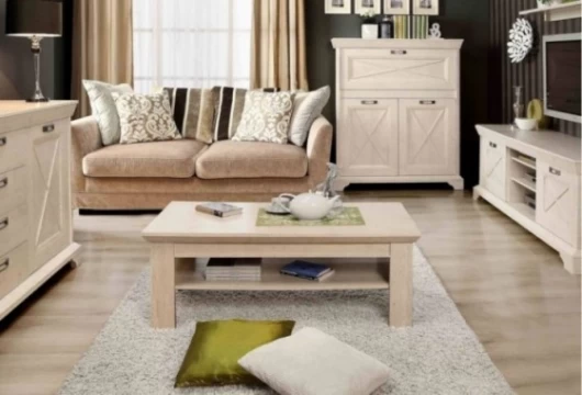 Mesa de centro de 120 cm color pino blanco, Mod. Miami Mesas de centro en Bilbao