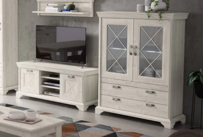 Vitrina de 123 cm con 2 puertas y 2 cajones, Mod. Miami Vitrinas de salón en Bilbao