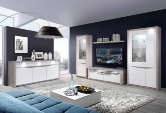 Mueble con vitrina de 63 cm con una puerta Mod. McAllen Vitrinas de salón en Bilbao