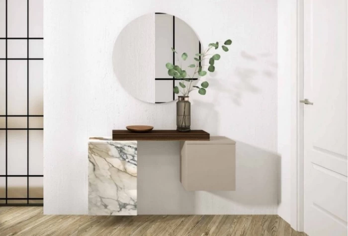 Recibidor con espejo de 120 cm, Mod. Goyo