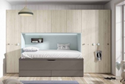 Dormitorio juvenil con armario puente, Mod. Wally Dormitorio Completo juvenil en Bilbao