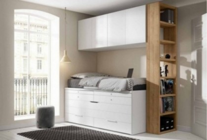 Dormitorio juvenil GARBIE con bicama y doble zona de estudio Dormitorio Completo juvenil en Bilbao