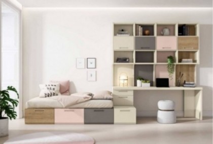 Dormitorio juvenil sin armario, Mod. Chickaletta Dormitorio Completo juvenil en Bilbao