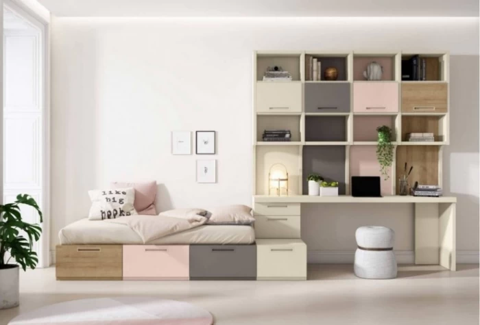 Dormitorio juvenil sin armario, Mod. Chickaletta Dormitorio Completo juvenil en Bilbao