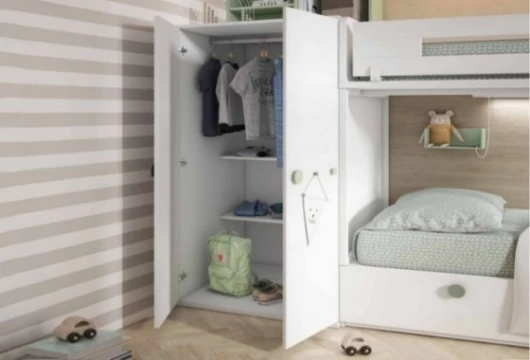 Dormitorio juvenil con litera y armario, Mod. Peppa