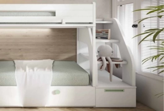 Dormitorio juvenil con litera y armario, Mod. Peppa