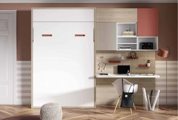 Dormitorio juvenil con cama grande abatible, Mod. Juleka Camas abatibles en Bilbao