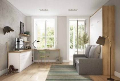 Dormitorio juvenil con cama abatible y sofá, Mod. Roger Camas abatibles en Bilbao