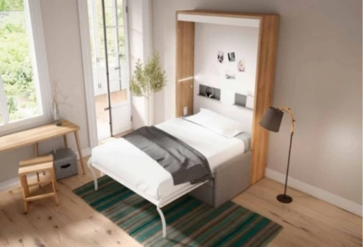 Dormitorio juvenil con cama abatible y sofá, Mod. Roger Camas abatibles en Bilbao