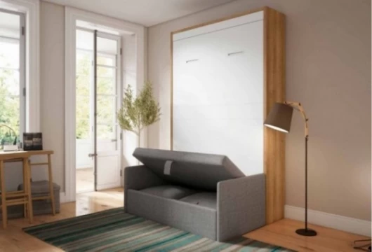 Dormitorio juvenil con cama abatible y sofá, Mod. Roger Camas abatibles en Bilbao