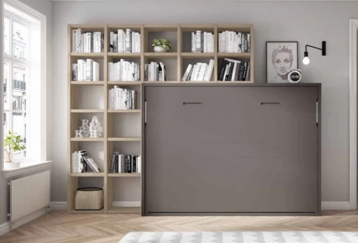 Dormitorio juvenil con cama grande abatible, Mod. Holly Camas abatibles en Bilbao