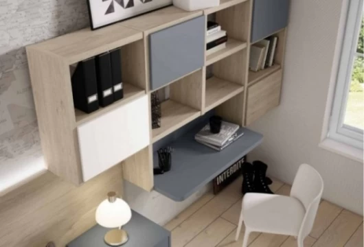 Dormitorio juvenil con bancada cajones, Mod. Nana