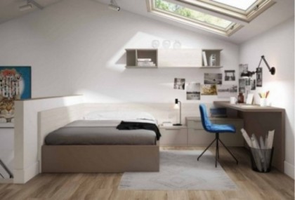 Dormitorio juvenil con cama arcón, Mod. Margarita