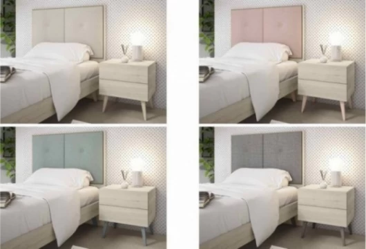 Dormitorio juvenil con cabecero tapizado, Mod. Tintin