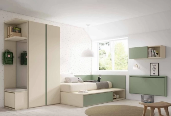 Dormitorio juvenil con cama tatami, Mod. Gardfield