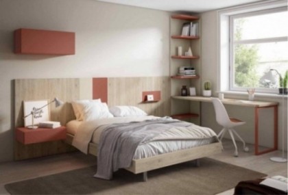 Dormitorio juvenil con cama grande, Mod. Luke