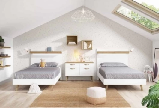 Dormitorio juvenil con 2 camas individuales, Mod. Candy