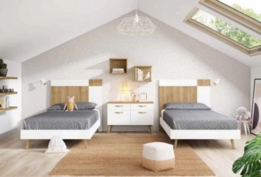 Dormitorio juvenil con 2 camas individuales, Mod. Candy