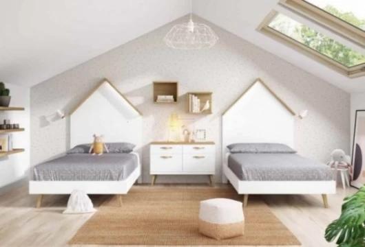 Dormitorio juvenil con 2 camas individuales, Mod. Candy