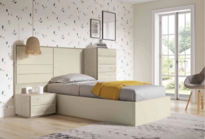 Dormitorio juvenil con cama individual, Mod. Pixie