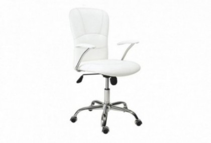 Silla escritorio símil piel blanco con brazos Mod. Mary