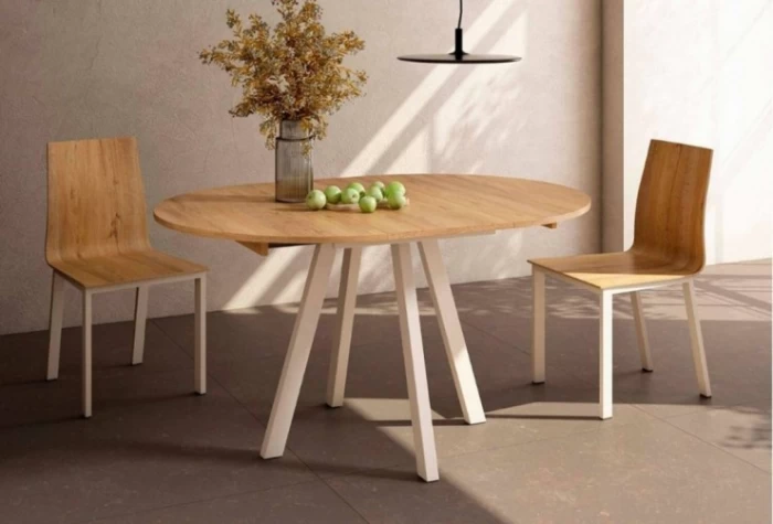 Mesa de comedor Ø 90 extensible, Mod. Liora Mesas de comedor en Bilbao
