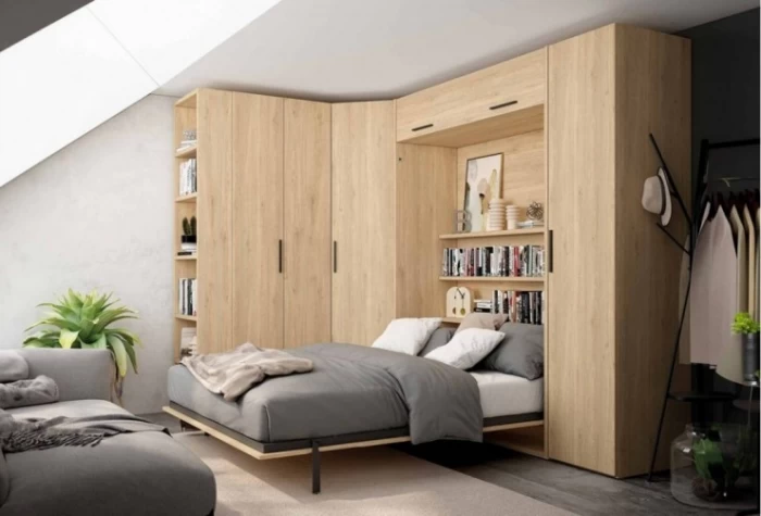 Dormitorio juvenil con cama abatible vertical, Mod. Ginera Camas abatibles en Bilbao