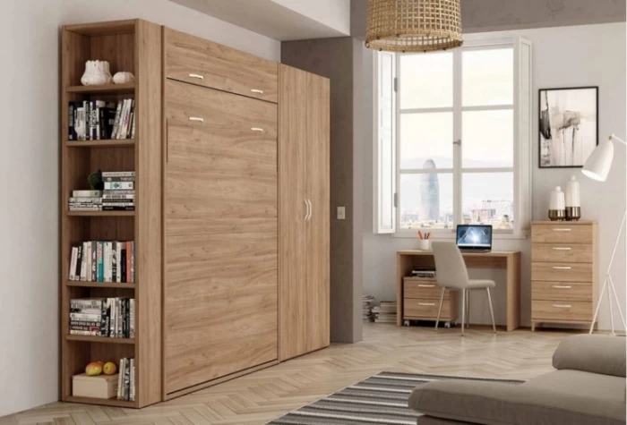 Dormitorio juvenil con cama abatible vertical, Mod. Berna Camas abatibles en Bilbao