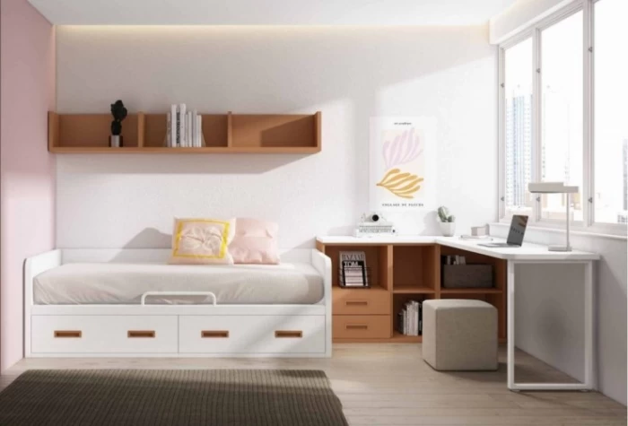 Dormitorio juvenil con escritorio, Mod. Scorfano Dormitorio Completo juvenil en Bilbao
