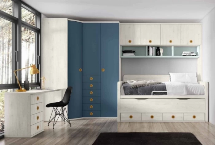 Dormitorio juvenil con puente, Mod. Alicia Dormitorio Completo juvenil en Bilbao