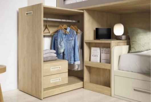 Dormitorio juvenil con cama tren, Mod. Grogu