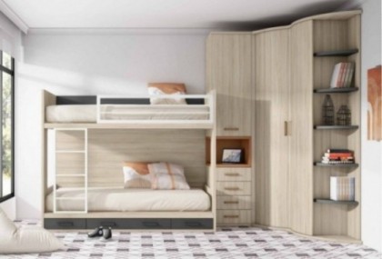 Dormitorio juvenil con litera, Mod. Imelda