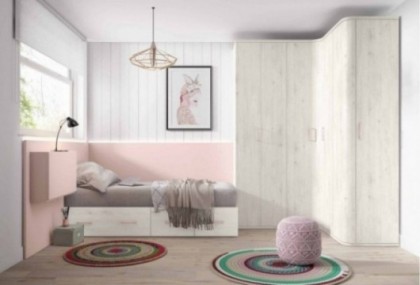 Dormitorio juvenil con armario rincón, Mod. Miranda Dormitorio Completo juvenil en Bilbao