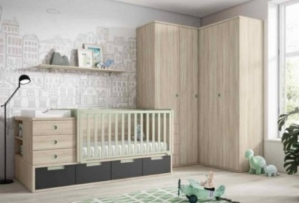 Dormitorio juvenil transformable con armario, Mod. Shuri Dormitorio bebe infantil en Bilbao