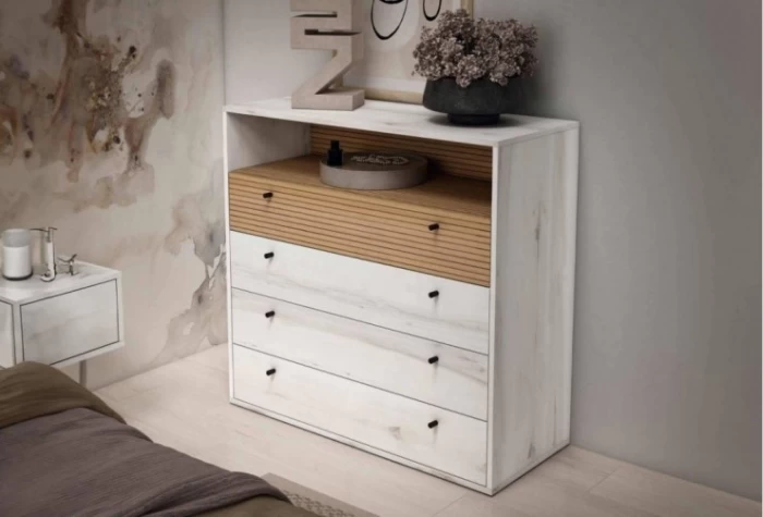 Cómoda de 100 con 4 cajones+hueco, Mod. Hera Cómodas en Bilbao