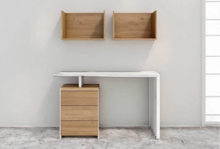 Escritorio con baldas, Mod. Leuk