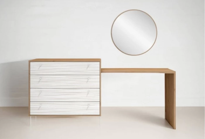 Escritorio-tocador con espejo, Mod. Dorca