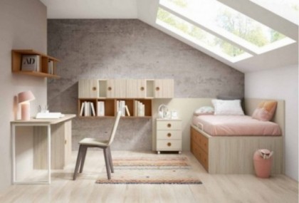 Dormitorio juvenil cama tatami con paneles Mod.Gumball Dormitorio Completo juvenil en Bilbao