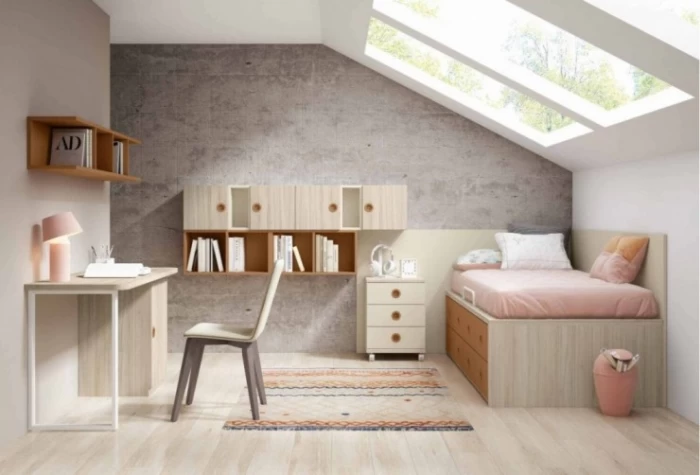 Dormitorio juvenil cama tatami con paneles Mod.Gumball Dormitorio Completo juvenil en Bilbao