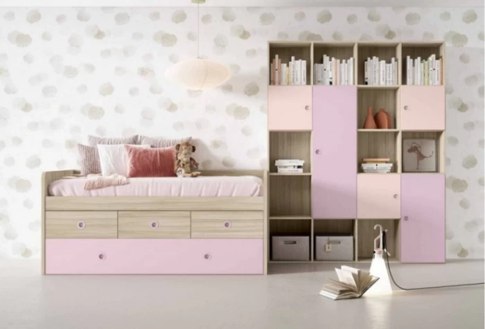 Dormitorio juvenil con libreria Mod. Doraemon Dormitorio Completo juvenil en Bilbao