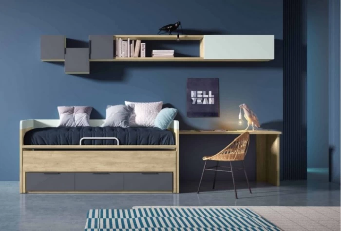 Dormitorio juvenil compacto 3 cajones Mod. Steven Dormitorio Completo juvenil en Bilbao