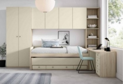 Dormitorio juvenil con puente y libreria Mod.Luffy Dormitorio Completo juvenil en Bilbao