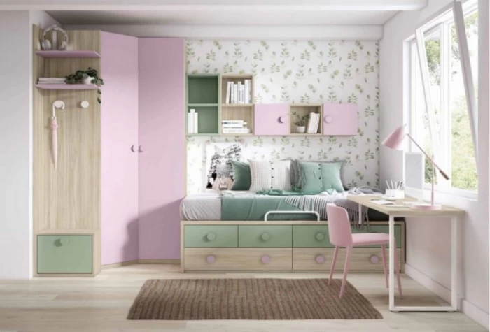 Dormitorio juvenil armario rincon perchero Mod. Hank Dormitorio Completo juvenil en Bilbao