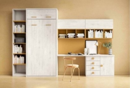 Dormitorio juvenil cama vertical y escritorio Mod. Scamp Camas abatibles en Bilbao