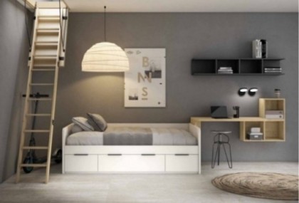 Dormitorio juvenil escritorio colgado Mod. Tambry Dormitorio Completo juvenil en Bilbao