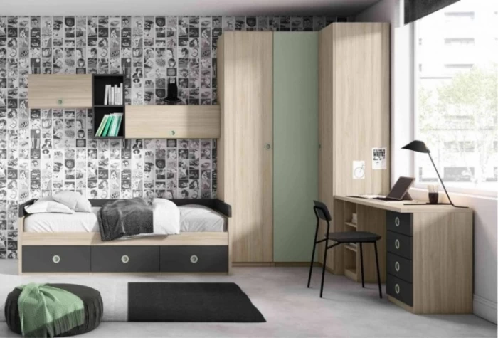 Dormitorio juvenil armario rincon con nido Mod. Horacio Dormitorio Completo juvenil en Bilbao
