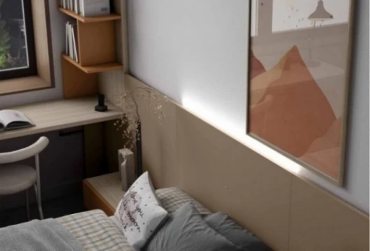 Dormitorio juvenil con cabezal panelado Mod. Pecos