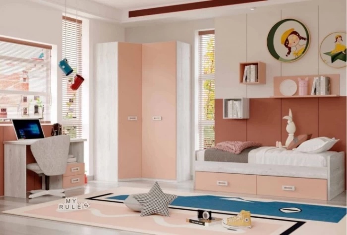 Dormitorio juvenil armario rincón Mod. Elsa Dormitorio Completo juvenil en Bilbao