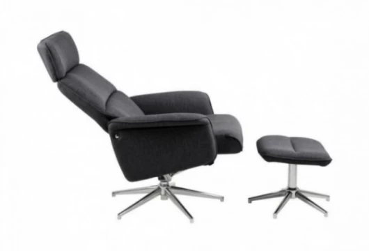 Sillón relax con puf tapizado gris, Mod.Vinder Sillón relax en Bilbao