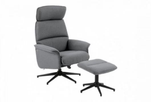 Sillón relax con puf tapizado gris, Mod.Vinder Sillón relax en Bilbao